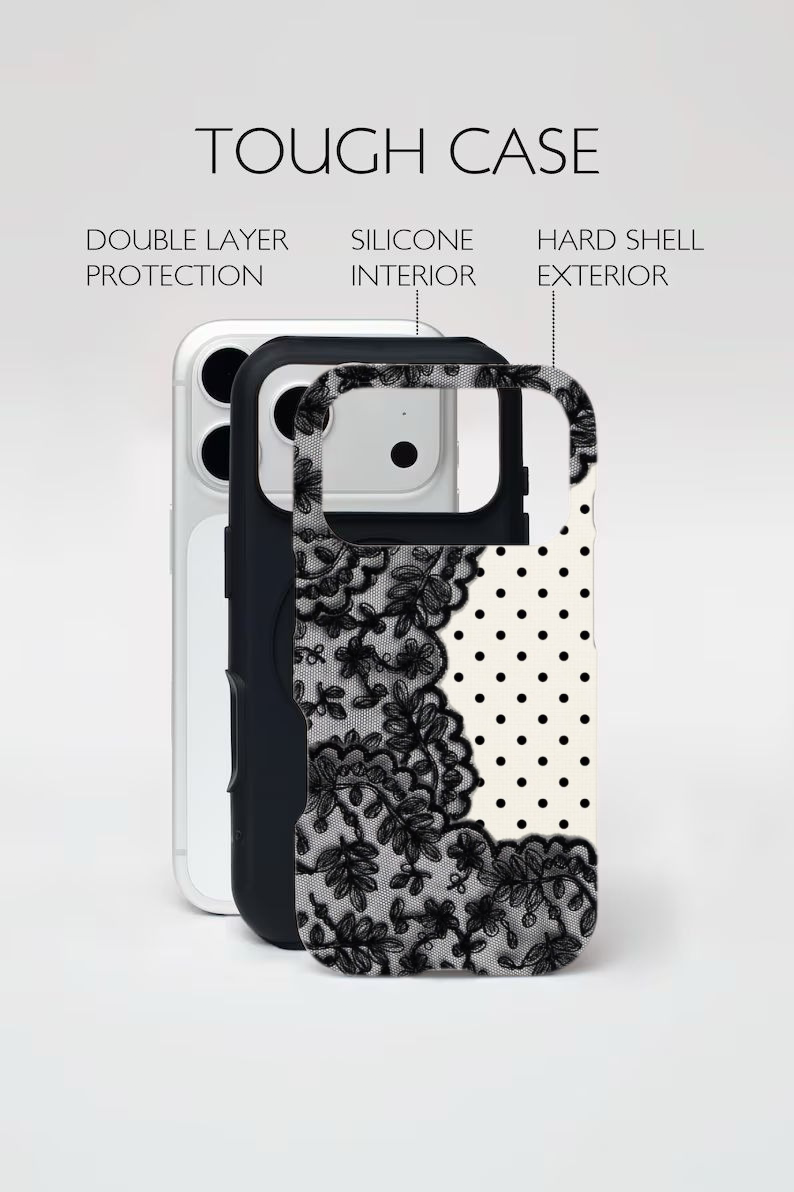 Black Lace And polka Case
