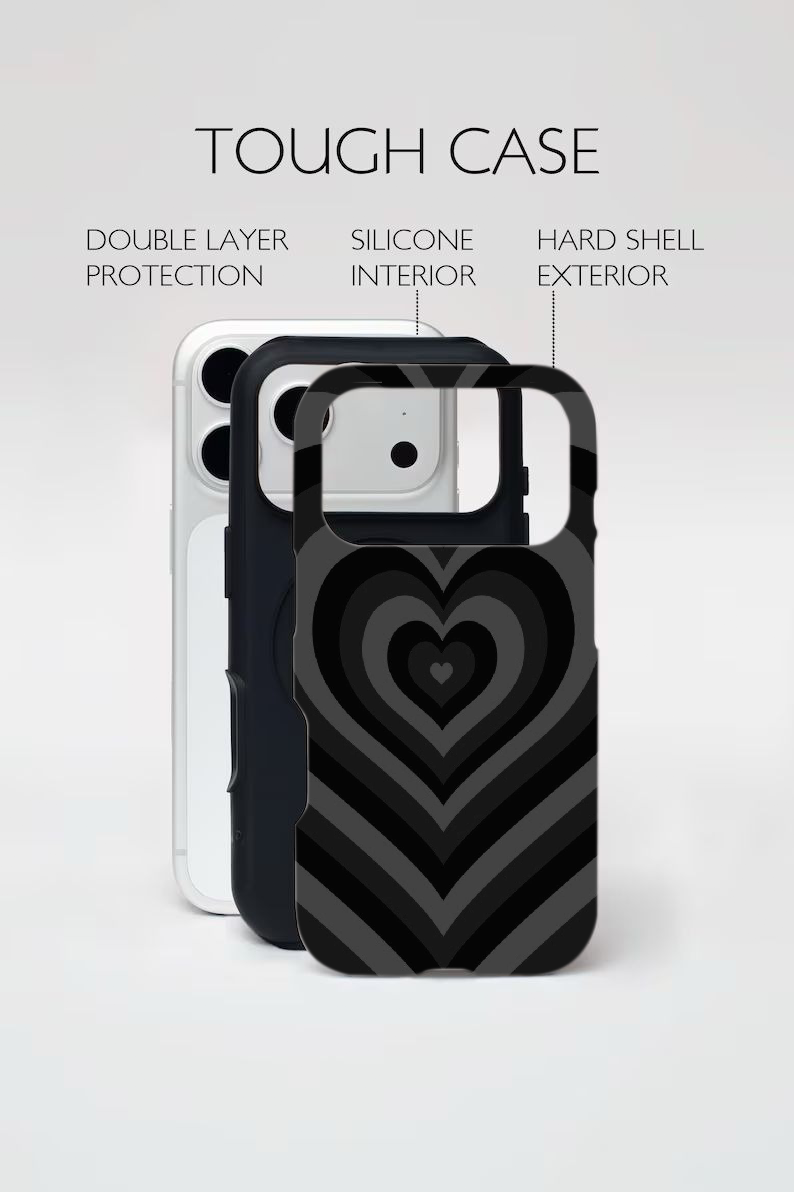Black Layered Hearts