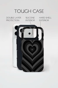 Black Layered Hearts