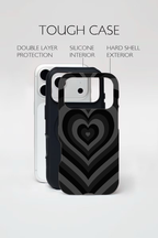 Black Layered Hearts