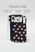 Brown & Blue Polka Dot