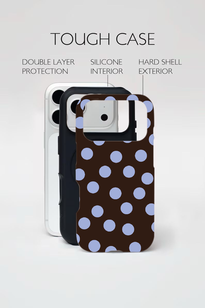 Brown & Blue Polka Dot