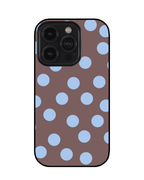Cocoa Brown & Baby Blue Polka Dot