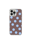 Cocoa Brown & Baby Blue Polka Dot