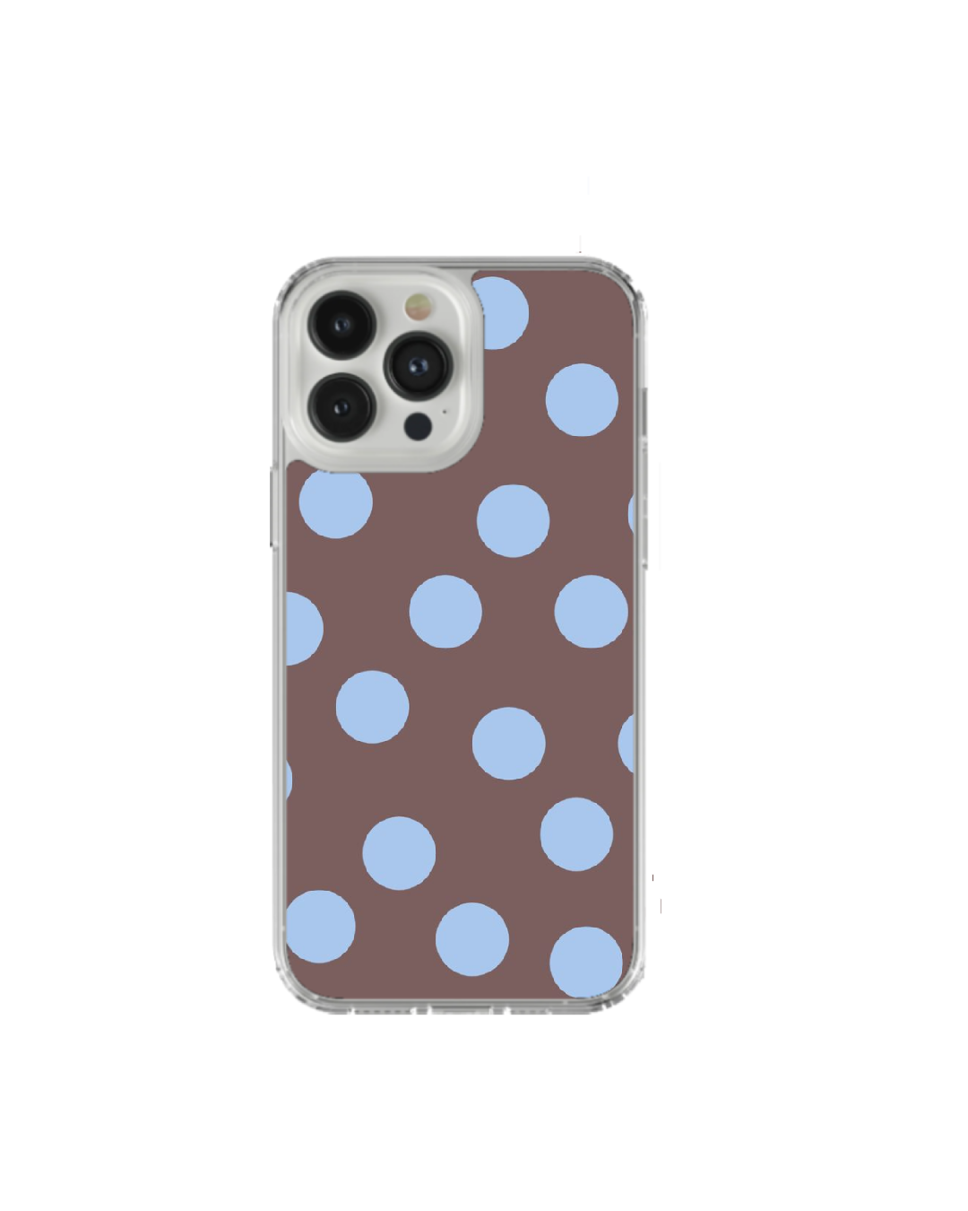 Cocoa Brown & Baby Blue Polka Dot